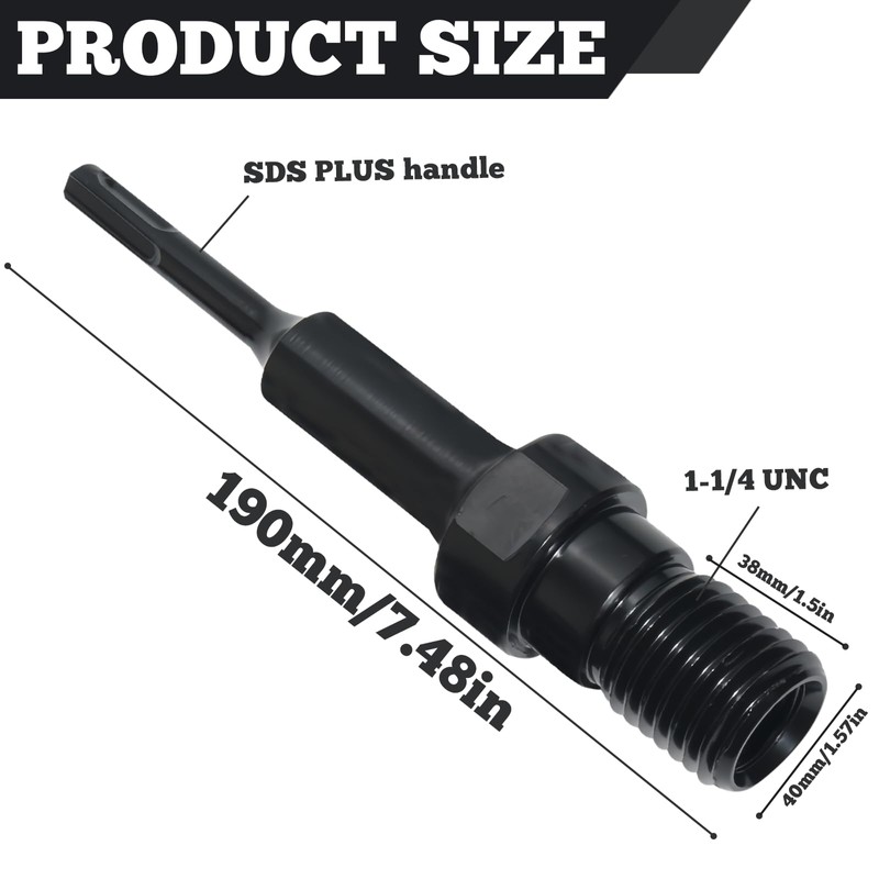 SDS MAX Adapter: PRITOK Adapter 1 1/4 Inch UNC, Steel