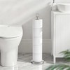 Toilet Paper Holder Stand(with Reserve Function), Free-Standing Spare Rolls Storage