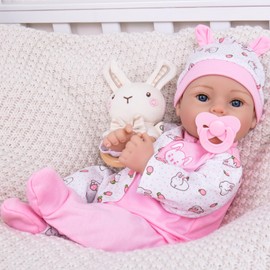 Aori Lifelike Reborn Baby Dolls Realistic Baby Girl Dolls 18 '' Newborn Baby Girl with Pink Doll Clothes for Girls 3+