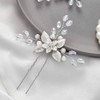 Unicra Silver Wedding Flower Hair Pins Bridal Headdress Wedding Hair