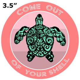 Athena Brands Pink Turtle Come Out of Your Shell - Car Truck Window Bumper Sticker Decal - Lobster Claw Red