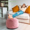 HIGOGOGO Round Stuffed Pouf Ottoman, Corduroy Poufs with Foam Chunk