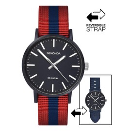 Sekonda Watches Mens Quartz Watch, Analogue Classic Display and Nylon Strap 1582.27