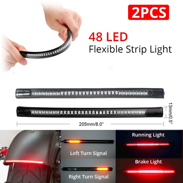 Unbranded 2X LED Strip Turn Signal Tail Light For Kawasaki