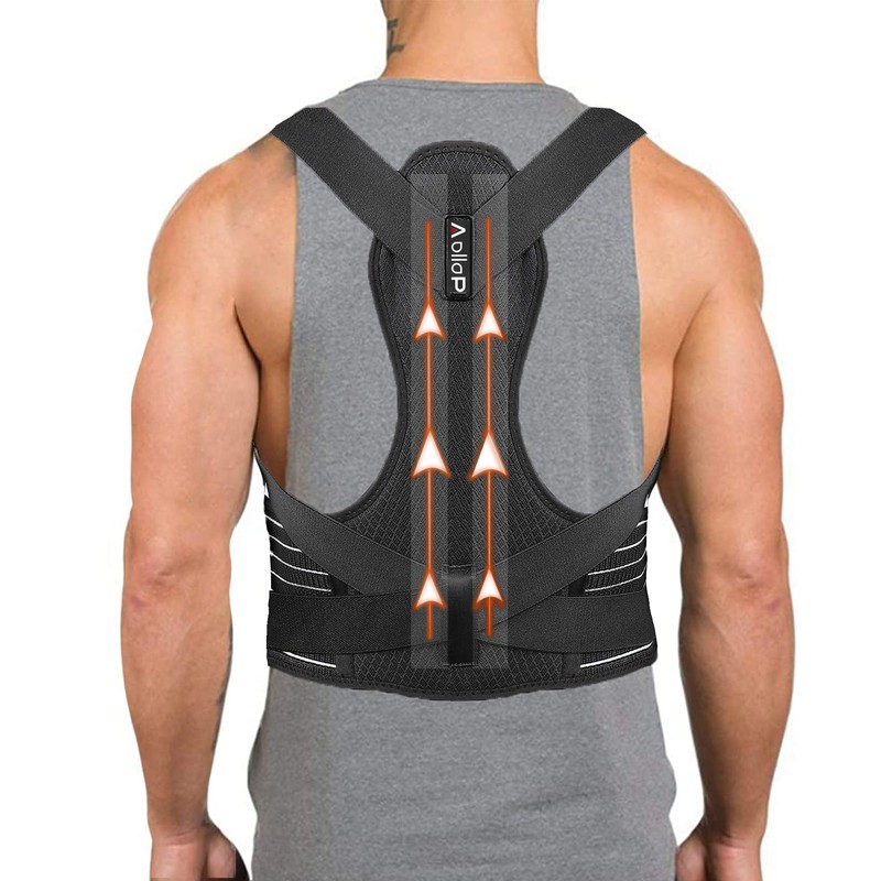 Aollop Posture Corrector Men Back Brace Back Support with Breathable