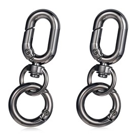 2 Sets Double Opening Swivel Clasp Clip, Metal Swivels Spring Snap Hooks Metal Keychain Clip Snap Swivel Clasps Hooks Small Swivels Keychain Clasps with Key Rings for Keychains Crafts Lanyard Making