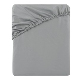 Soifox Super King Fitted Sheet Grey - Bed Sheets with Extra Deep Pocket 16 inch (40 cm), Soft Microfiber Bottom Sheet for Superking Bed, 180x200cm