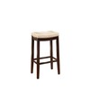 Linon Claridge Backless Bar Stool Beige Faux Leather Wood Frame
