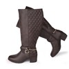 Chicblooms Ladies Wide Shaft Block Heel Knee High Riding Boots,