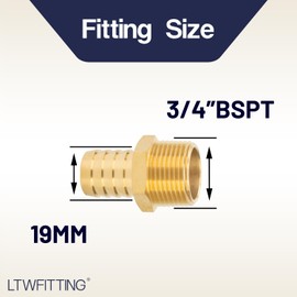 Generic Brass Barbed Fitting Coupler / Connector 3/4" Male BSPT x 3/4"(19mm)Hose Barb Fuel Gas Water (Pack of 5)