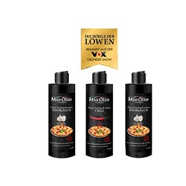 Mioolio Pizza Spice Oils Set 2 x 200 ml Garlic & 1 x 200 ml Chili Gluten Free