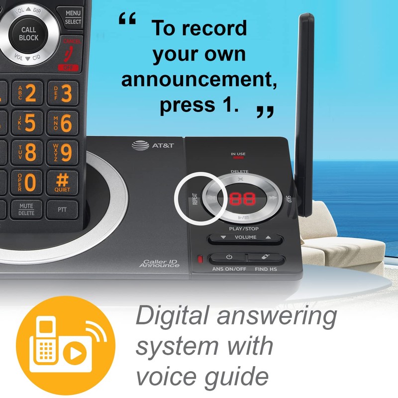 AT&T CL82219 DECT 6.0 2-Handset Cordless Phone for Home with