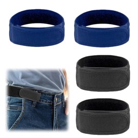 KIQAWEE 4 Pcs No Buckle Belts for Men, Lazy Adjustable Belt, Adjustable Invisible Side Belts,No Buckle Elastic Belt, For Walking,Work,Home,Traveling,Jeans Pants,Convenience Belt
