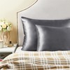 BEDELITE Satin Pillowcase with Zipper 4 Pack, Dark Grey Pillow