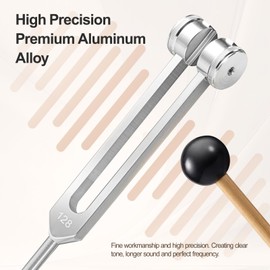 Tuning Forks Set,128Hz 256Hz 512Hz Body Weighted Tuning Fork for Healing Sound Healing Tools Spiritual Items Meditation Tools Sound Therapy Musical Instrument Balancing Vibration (1×128Hz Tuning Fork)