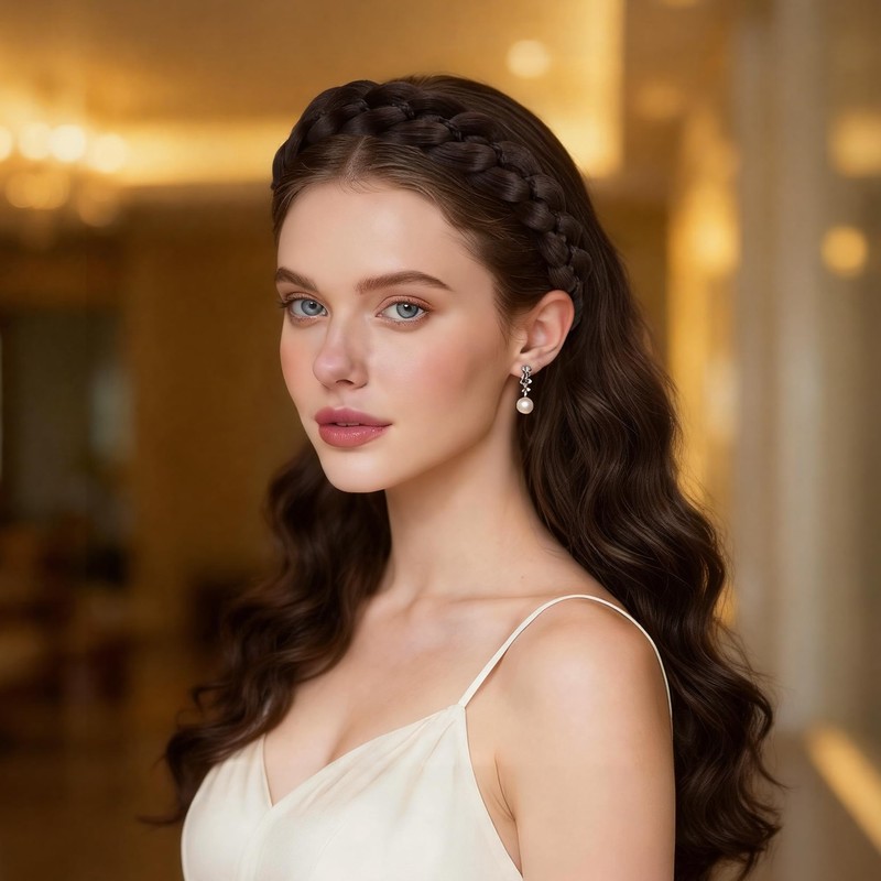 Hair Braid Headband,Wide Wig Braid Hair Band Accessory for Women