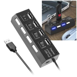 Unbranded/Generic 4-Port USB 2.0 Multi Charger Hub High Speed Adapter ON/OFF Switch PC Laptop New