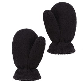 Peecabe Winter Warm Baby Mittens Infant Toddler Fleece Gloves for Boys and Girls Cozy Mittens Set 0-24 Months (Thumb-Black, 6-24 Months)