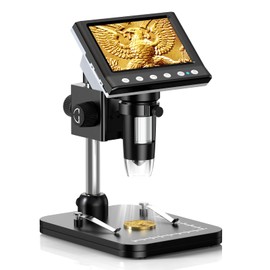 Aikokkl 4.3 Inch LCD Digital Microscope, 1000X USB Magnifier with Screen for Windows PC & Mac, 8 Adjustable LED Lights for Electronics Repair, Soldering, Coin Inspection​