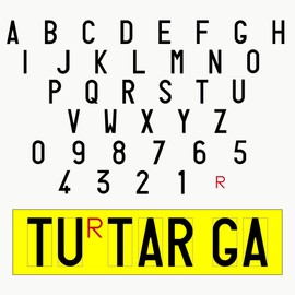 AUTODOMY Letters & Numbers Stickers for Number Plates, Repeater Number Plates, Trailers and Trailers, Vinyl, Black, Red, Matt, Single Use, Outdoor, License Plate Stickers