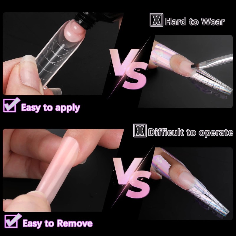 BOMOQING 288PCS Nail Dual Forms for French Nails, Dual Nail