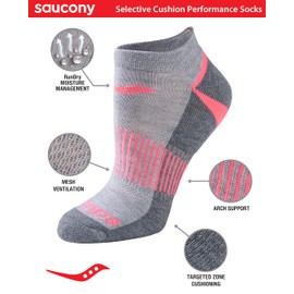Saucony Calcetines deportivos deportivos deportivos selectivos para mujer (6 y 12 pares), Gris surtido (12 pares), Shoe Size: 10-13