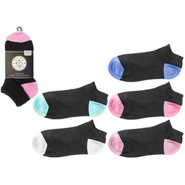 Assorted Heel & Toe Ladies Trainer Socks (UK Size 4-7.5) 5 Pairs - Ultimate Comfort & Style, Perfect Fit for Active Women