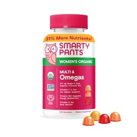 SmartyPants SmartyPants Organic Women's Multivitamin Gummies: Biotin, Methylfolate, Omega 3 (ALA), Vitamin D3, C, Vitamin B12, B6, A, K & Zinc, Inositol, Gluten Free, Vegetarian, 120 Count (30 Day Supply)