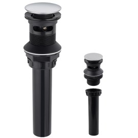 Universal Bathroom Sink Stopper Bathroom Sink Drain with Overflow, Rapid Draining Plastic Pop-up Sink Drain with Hair Catcher Anti-Clog Strainer, Chrome