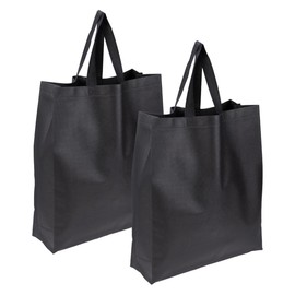 Cabilock Pack of 2 Storage Bag, Shopping Bag, Handbag, Folding Bag, Black, black