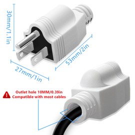 Replacement Plug 3 Prong, 3 Pack 3 Prong ReplacementPlug with 1 Screwdriver, Neutral Ground Bonding Plugs, 3 Wire 15A 125V Male Plugs, Power Plug Replacement, White