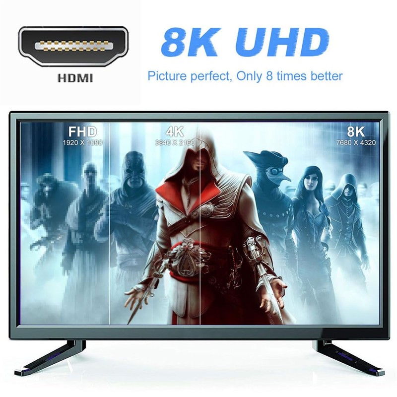 xiwai HDMI 8K macho a HDMI 2.1 hembra plano horizontal