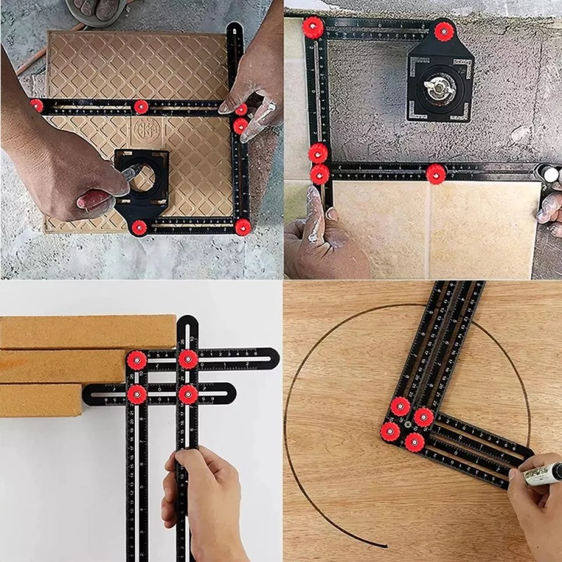 Tina Aleación De Aluminio Medición Múltiángulo Regla Universal