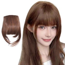GFun Bangs Wig, Natural Side Bangs, Full Hand Plant, Partial Wig, Point Wig, Costume, Everyday, Light Brown