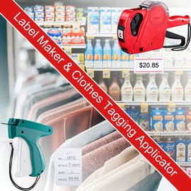 1121 Pieces Clothing Tagging Gun Retail Price Tag Gun Attacher Gun with Label Standard Barbs Metal Needles Clothing Tag for Clothes Store Warehouse Consignment Garage Yard (Classic Colors)