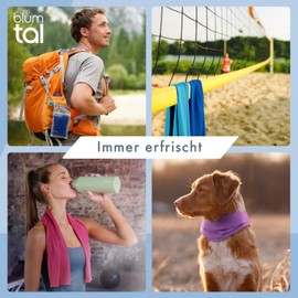 Blumtal Kühlhandtuch - kühlendes Handtuch als Sporthandtuch - Mikrofaserhandtuch mit Kühlfunktion - Fitness Handtuch 100x30 cm - Kühltuch Cool Towel mit Tasche - Sporttuch/Schweißtuch in Königsblau