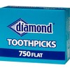 Diamond Flat Toothpicks 750ct, 3 Pack