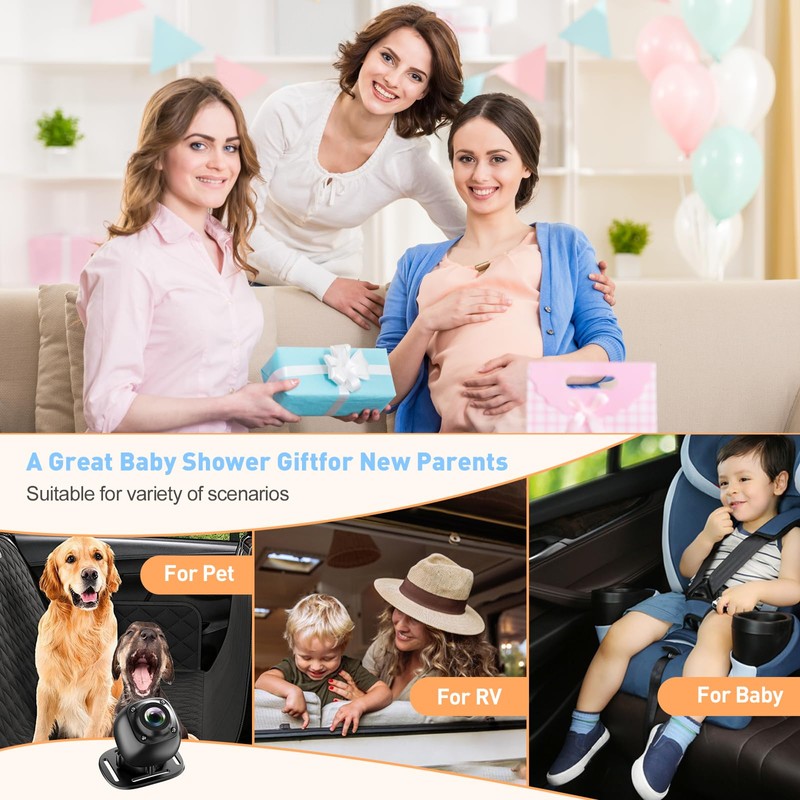 USB Baby Car Camera Plug-Play，4.3" HD Night Vision Function Car