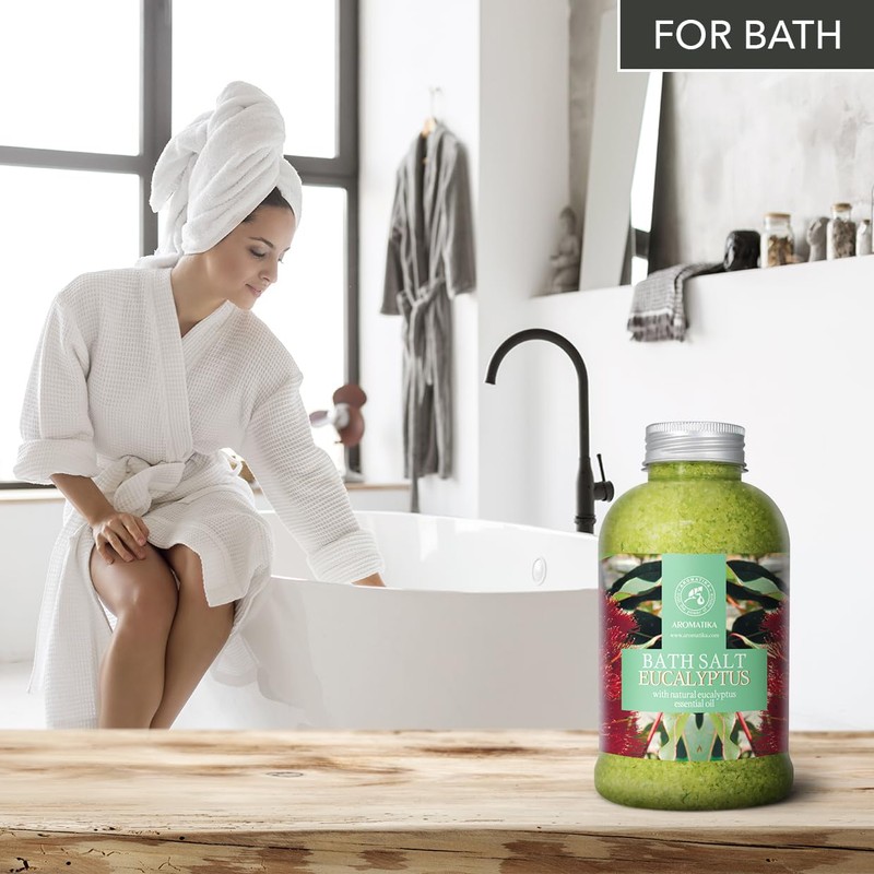 Eucalyptus Bath Salt w/Natural Eucalyptus Essential Oil 600g - Best