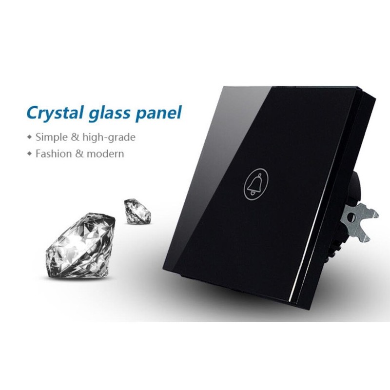 Black Touch Screen Wall Doorbell Switch EU Standard Wall Switch