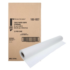 Henry Schein Exam Table Paper, 12 Rolls/Case, 21"x125", Crepe Non-Sterile, White, Latex-Free – Ideal for Medical and Dental Offices