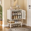 Shoe Storage Cabinet with Visible Mesh Doors for Entryway, Small
