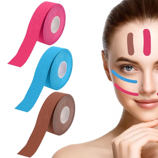 LUCKNIGHT Pack of 6 Face Lifting Tape, 2.5 cm x