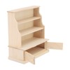 Dollhouse Bookshelf 1:12 Wooden Miniature Decoration Rugged Dollhouse Bookcase for