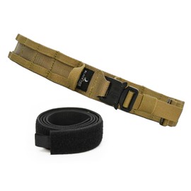 BLACKTIDE CONCEPTS TACTICAL BATTLE BELT | Navy SEAL Designed, Tested & Guaranteed| Tactical & MOLLE Gear| COYOTE TAN-L