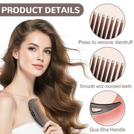 UYVPAER Pack of 3 Dandruff Combs, 20.6 x 5 cm Hollow Teeth Hair Comb, Comfortable Comb for Scalp Care, Psoriasis, Scalp Comb, Detoxification Comb for Scalp Cleansing