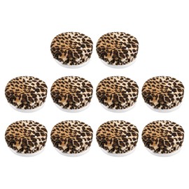 uxcell 10Pcs Drink Covers for Alcohol Protection, Fabric Drink Covers Scrunchie with Straw Hole Reusable Cup Cover Lids Protector for Bar Club Leopard Color