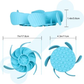 Yonphy Slow Feeder Dog Bowl Insert, Slow Feeder Insert with Suction Cup, for Slow Down Eating, Cuttable, for Small Medium Large Size Dog Bowls (Light Blue)