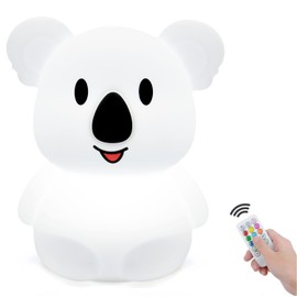 xinjinhju Night Light for Kids Koala Multicolor Bedside Lamp Room Decor Lamp Children NightLights Decorative Light - Eye Caring, Adjustable Brightness & Color, Time Setting, Holiday Gift - Medium