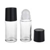 Sluswallow 2 Pcs Black Clear Empty Glass Essential Oil Roller